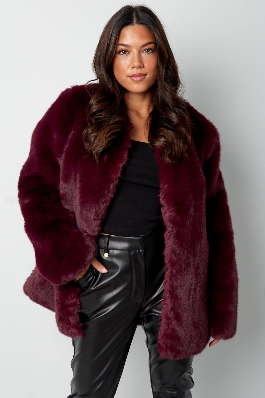 Faux fur coat - dark blue Picture6
